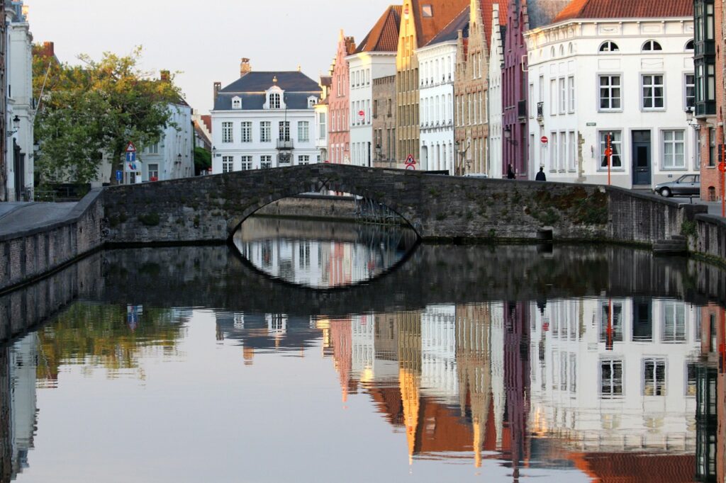 bruges, reflection, water