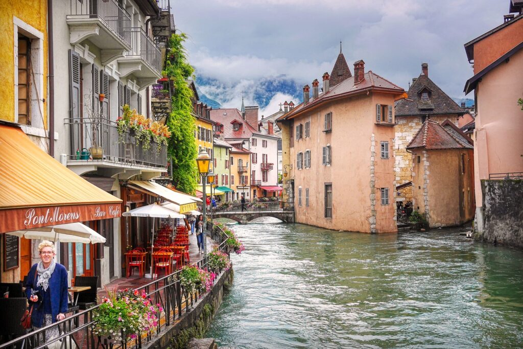 annecy, river, town